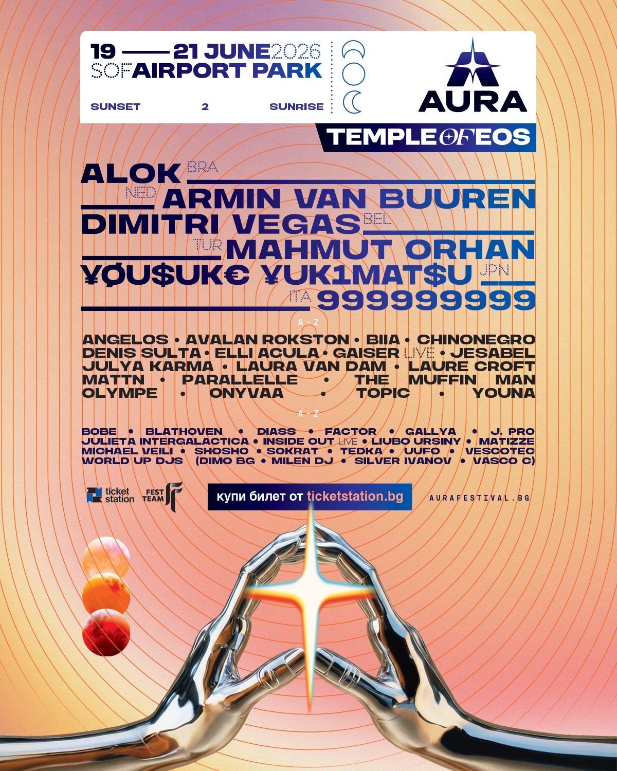 AURA FESTIVAL BULGARIA ANNOUNCES ONYVAA, DENIS SULTA, ELLI ACULA AND MORE AS SECOND PHASE DROPS