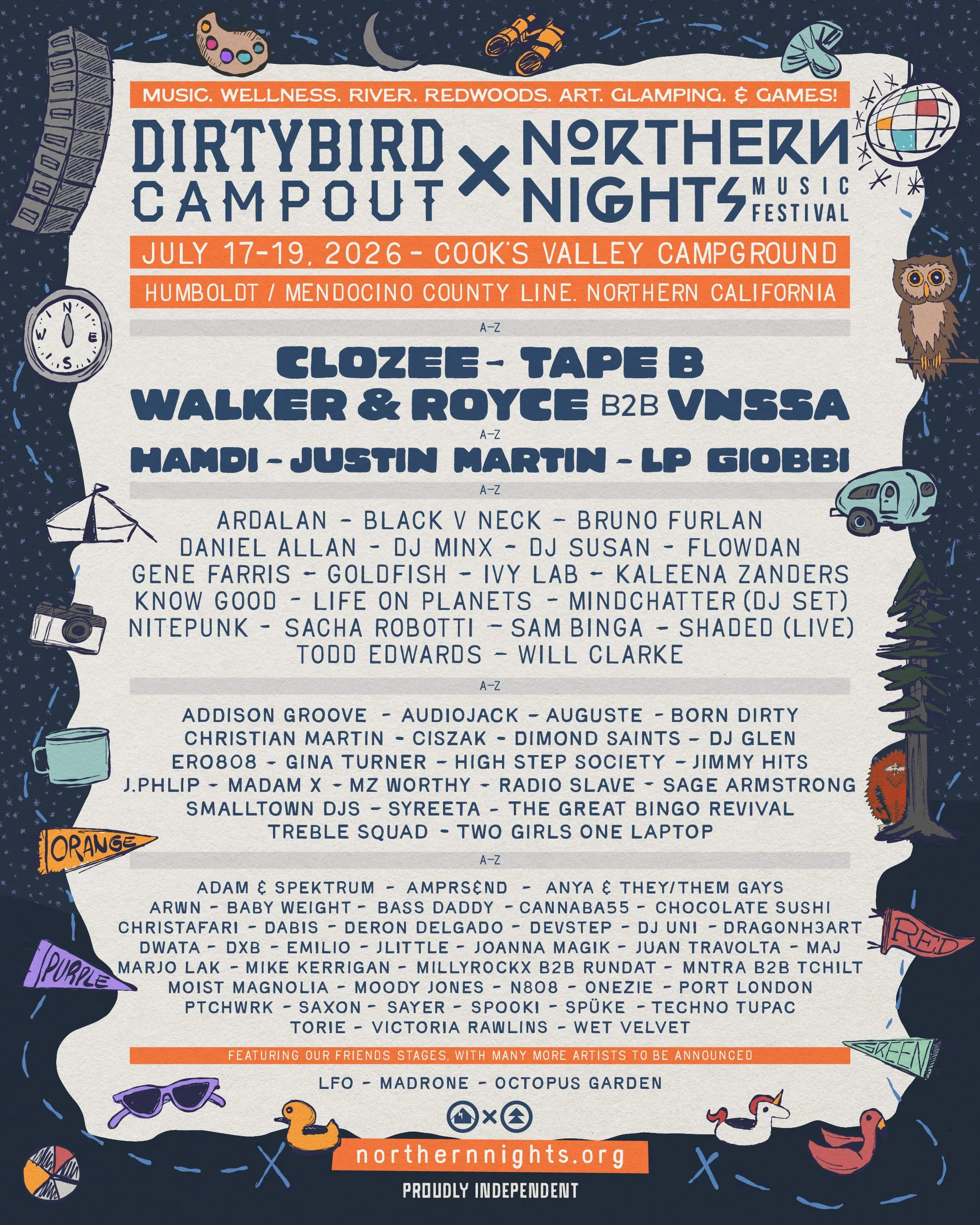 DIRTYBIRD CAMPOUT AND NORTHERN NIGHTS MUSIC FESTIVAL REVEAL 2026 PHASE TWO LINEUP
