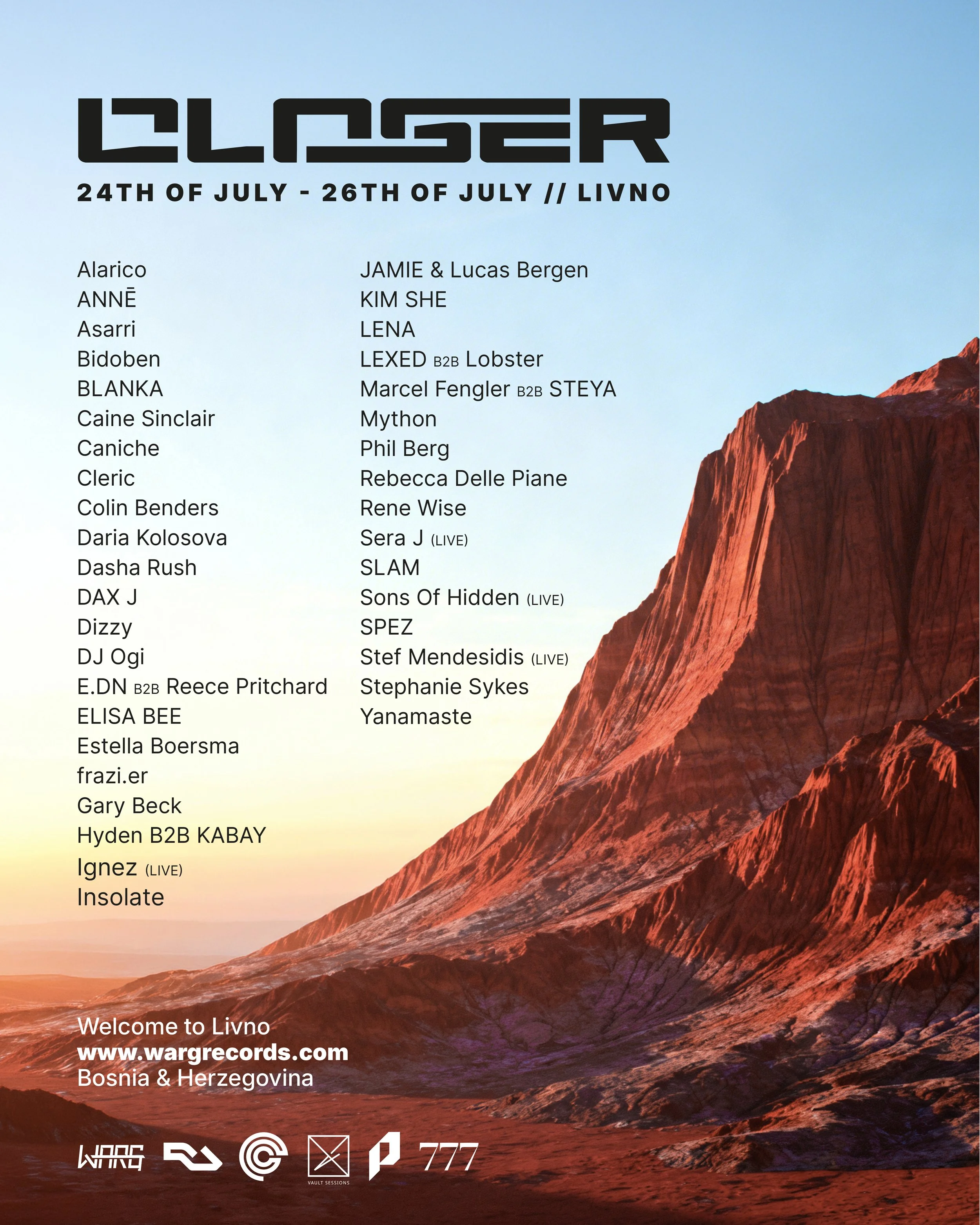 CLOSER FESTIVAL ANNOUNCES EUROPEAN DEBUT IN BOSNIA WITH FIRST EDITION IN THE SHADOWS OF LIVNO’S KAMENSKO MOUNTAIN RANGE