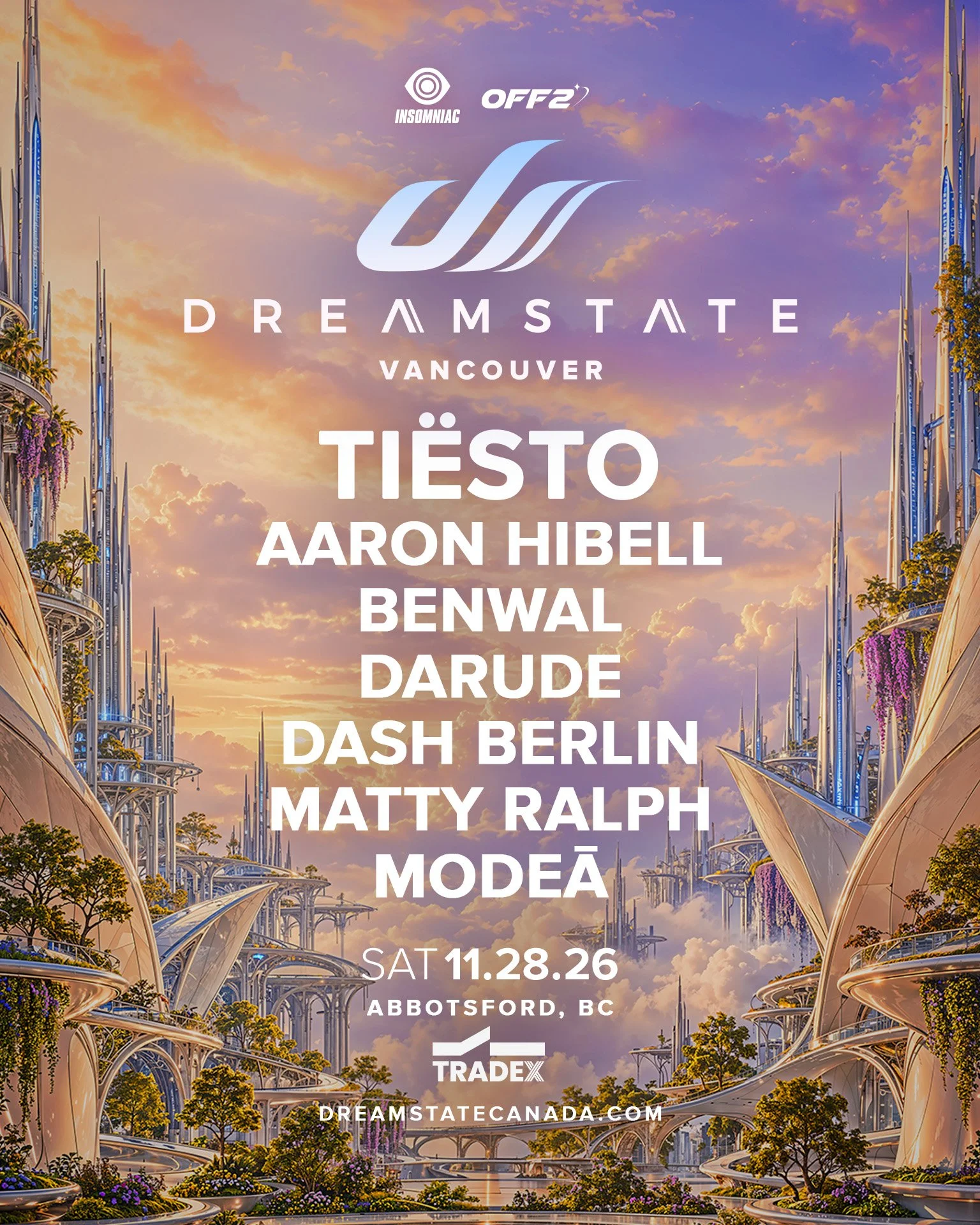 DREAMSTATE VANCOUVER ANNOUNCES ARTIST LINEUP FOR THIRD EDITION, NOV. 28, 2026