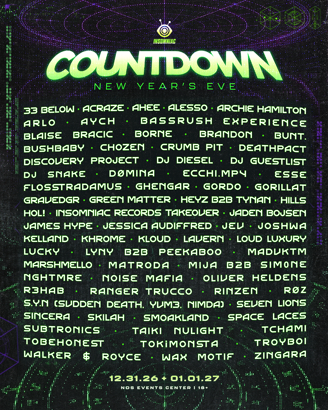 COUNTDOWN REVEALS 75+ ARTIST LINEUP FOR 2026 EDITION