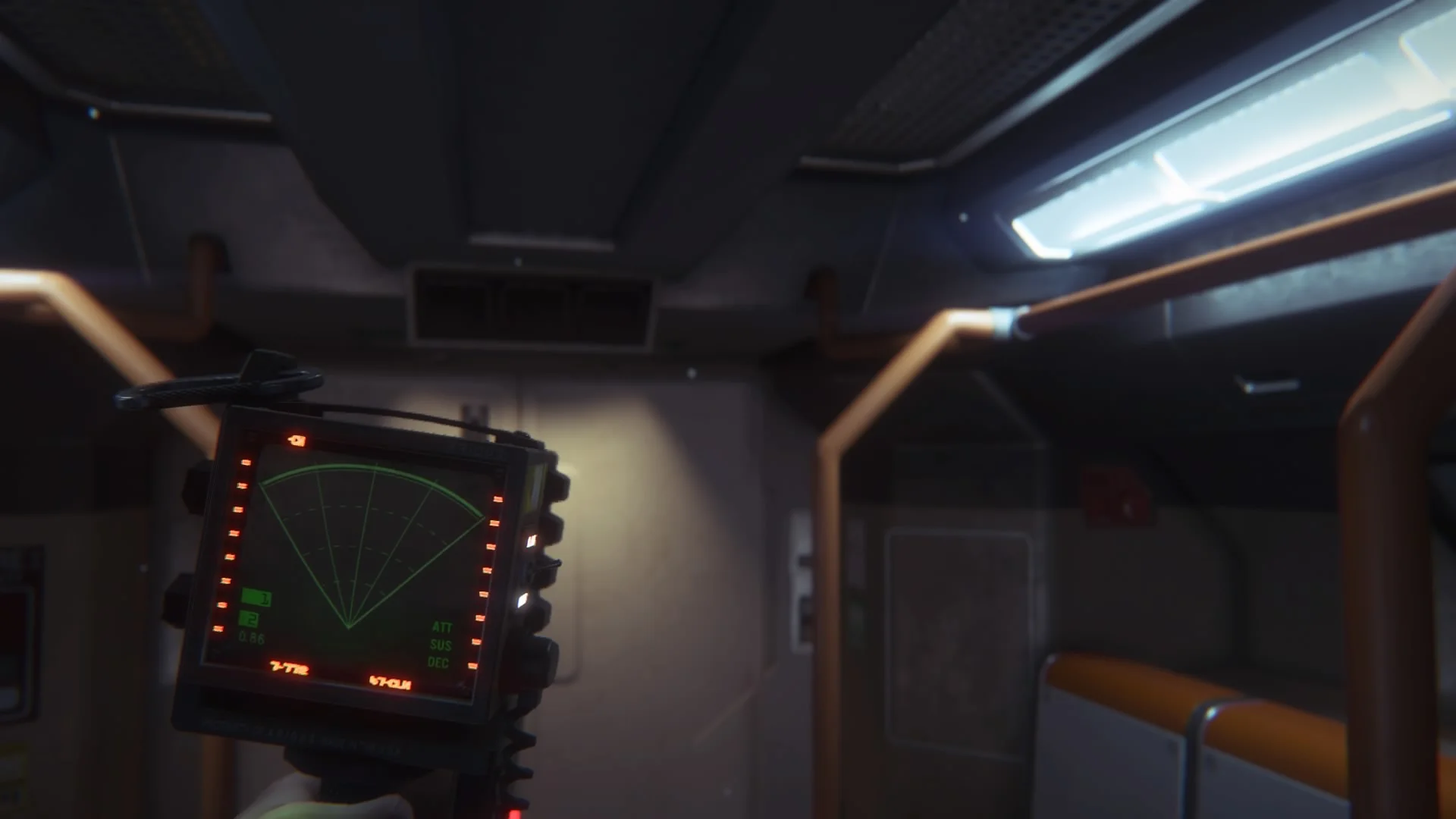 The tracker will help guide you to your destination with a green line dictating the preset path. It'll beep when movement is near and increase based on proximity. Many times it'll get you killed by being used too close to a foe that hears it and proceeds to disembowel you.