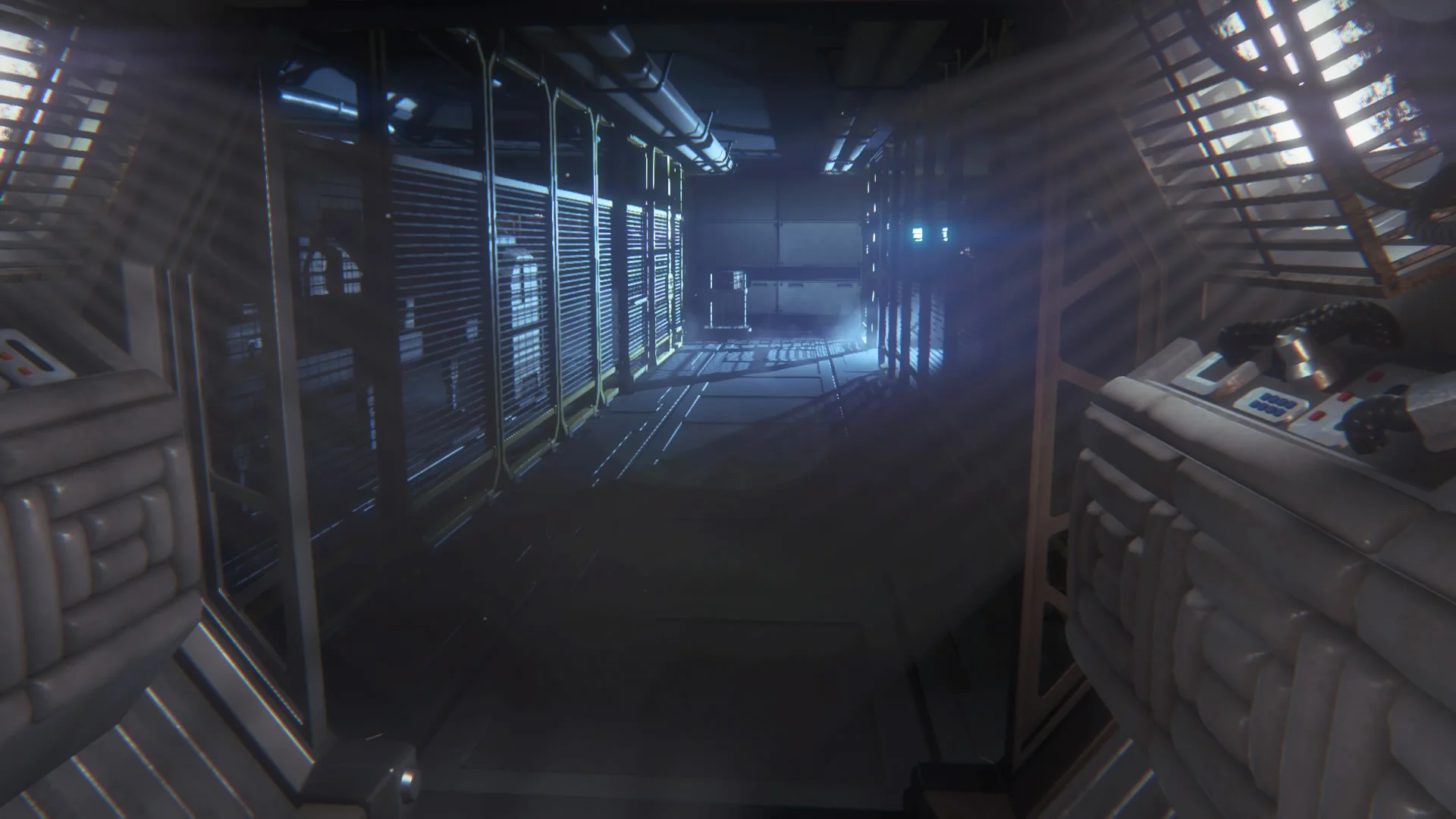 Changing the brightness works more like a claustrophobia meter. The brighter it is, the more spacious the station feels and the more confidence you approach the game with. Less fear.