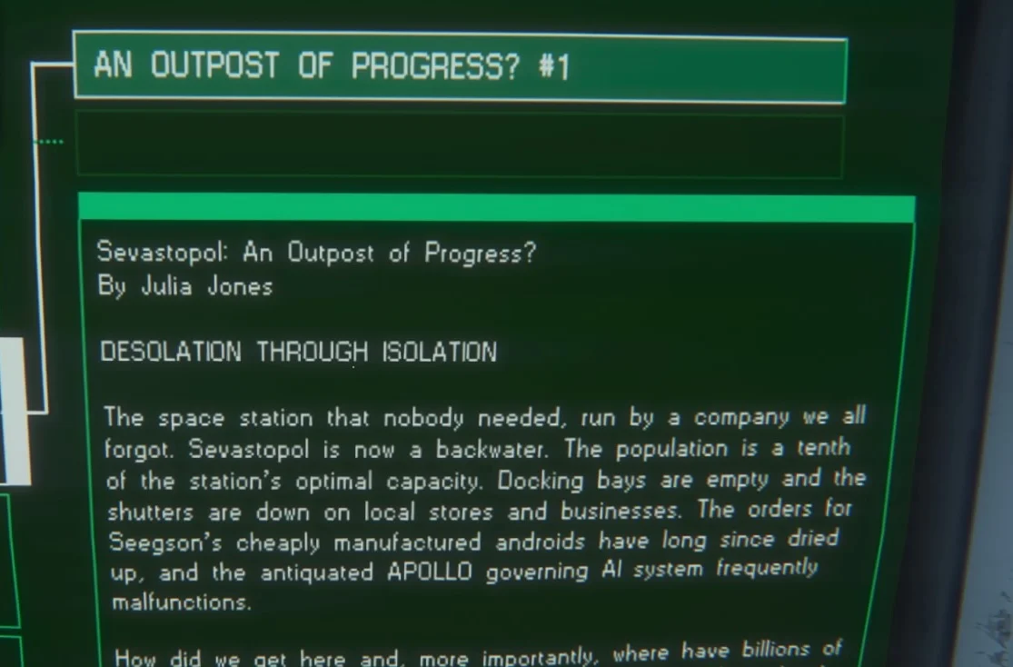 Julia, a total nobody from Sevastopol leaves a message rambling about her first world space age problems.