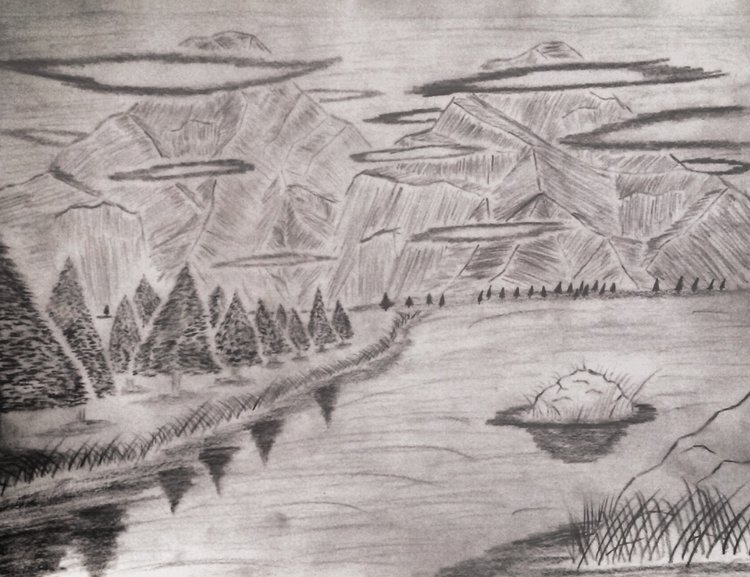 nature+sketch,+mountains,+pine+trees,+pencil+sketch,+rocks,+water,+reflection,+clouds,+grass,+sky,+art,+artistic,+black+and+white.jpg