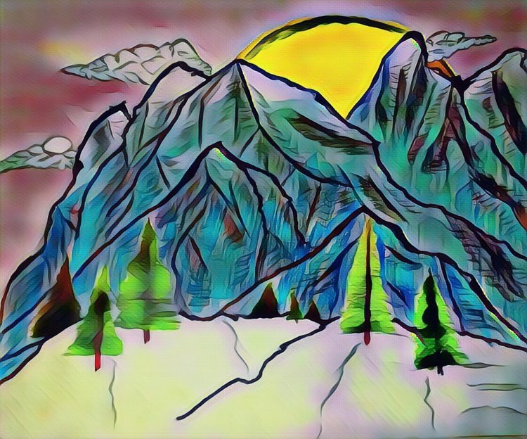 evening,+painting,+art,+artist,+artistic,+mountain,+pine+trees,+sun,+sky,+night,+snow,.jpg
