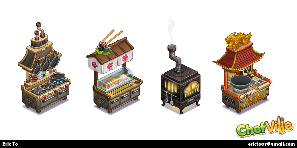 Designs for cooking stations