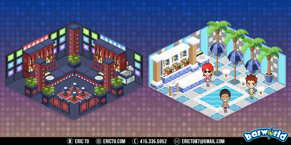 Design for dance and beach bars.