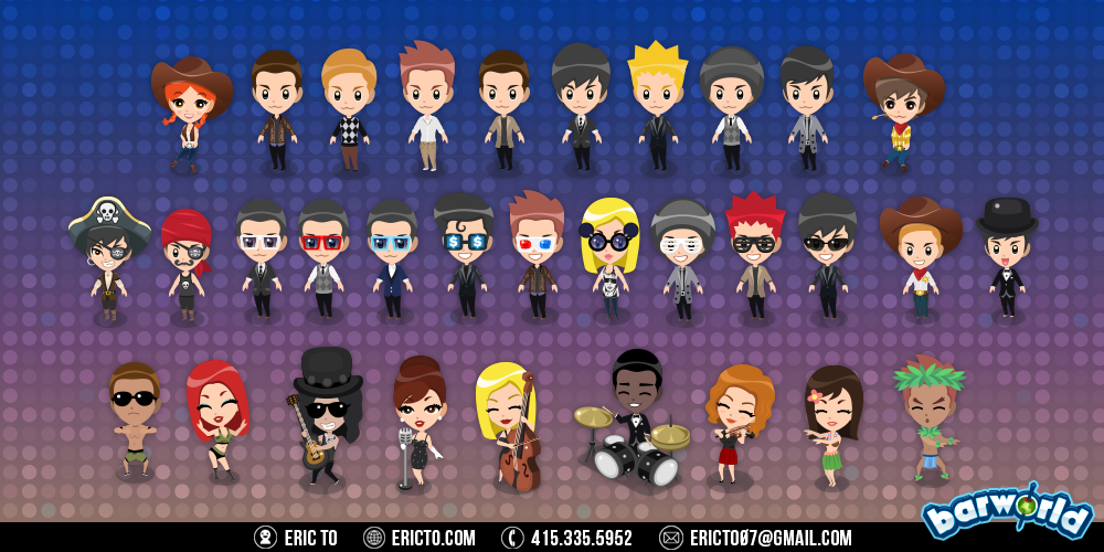 Character designs and outfits