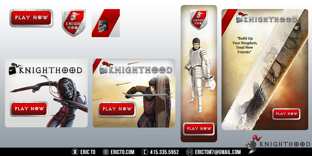 Various buttons, logos, and banners.