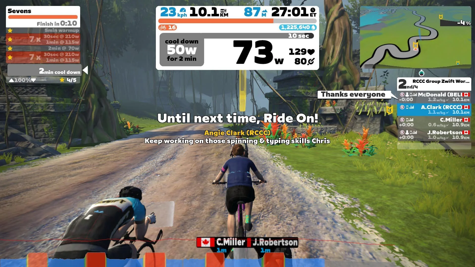 RCCC Wednesday Night Zwift Group Workout⚡️