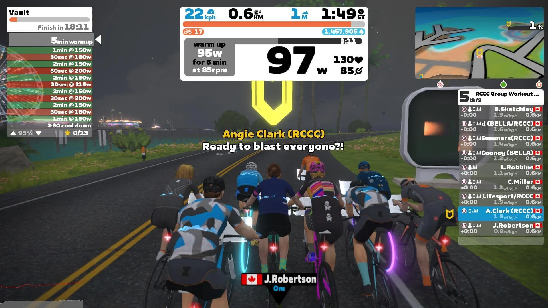 RCCC Wednesday Night Zwift Group Workout⚡️