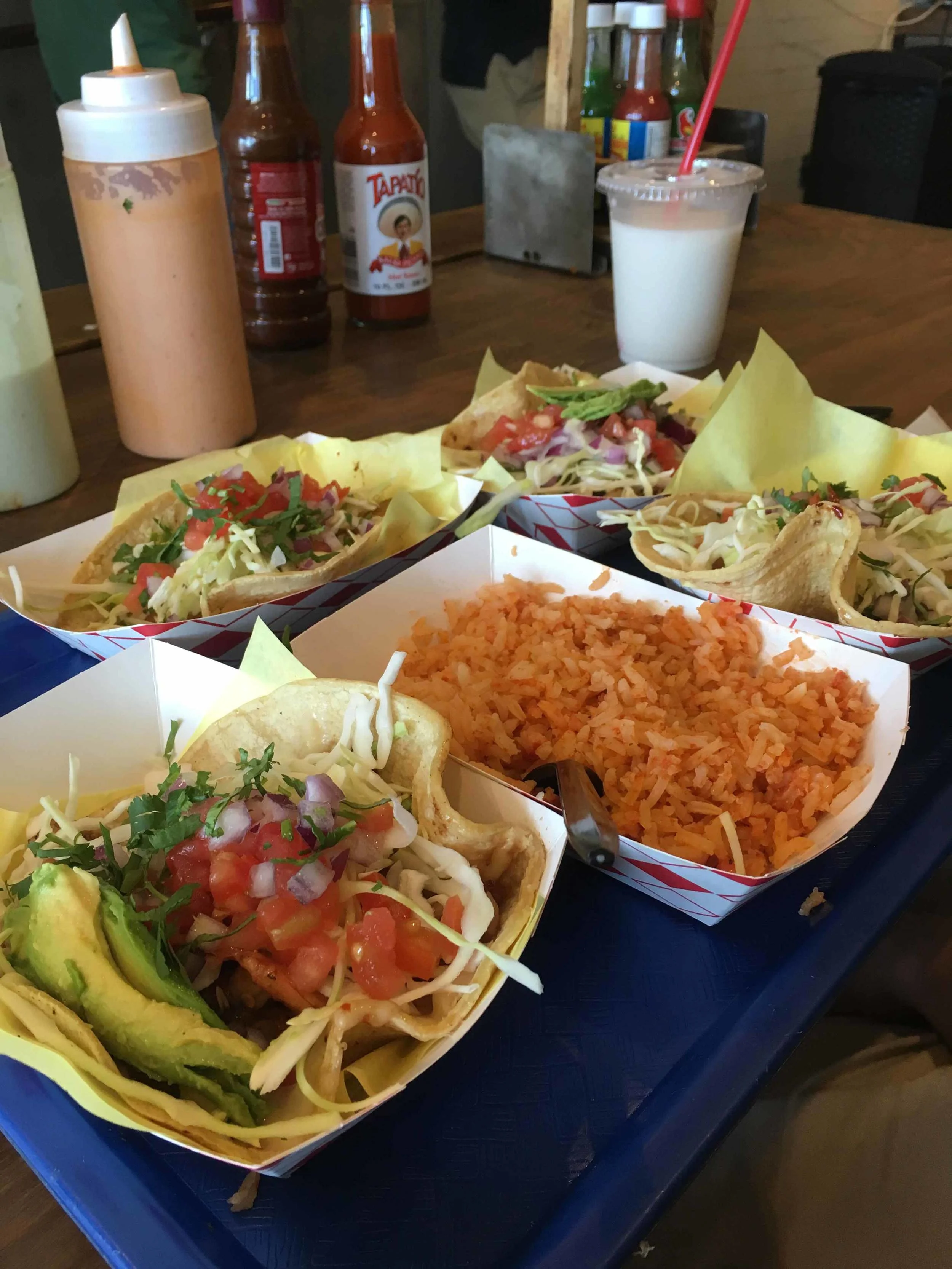 Our yummy tacos from Oscar's Mexican Seafood