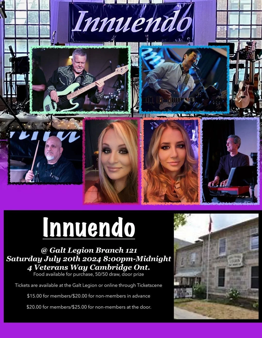 Innuendo at the Royal Canadian Legion(Galt) Br. 121, 4 Veterans' Way, Cambridge, ON