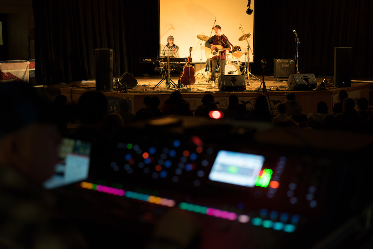 A band performs at a concert highlighting Nunavut music.