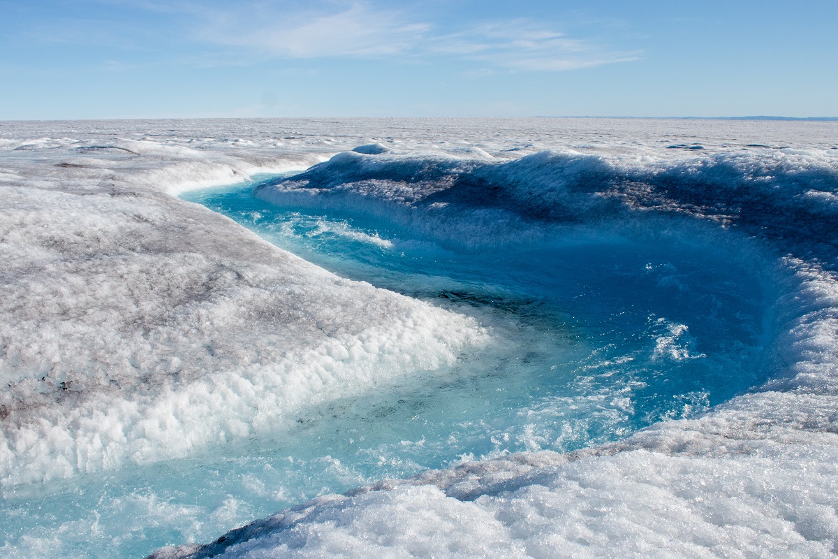As humans warm the planet, surface melt is increasing. If the entire ice sheet melted, it would cause sea level to rise roughly 23 feet, inundating coastal areas around the world.