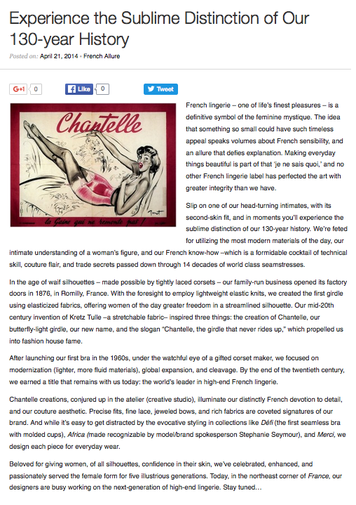 Chantelle History