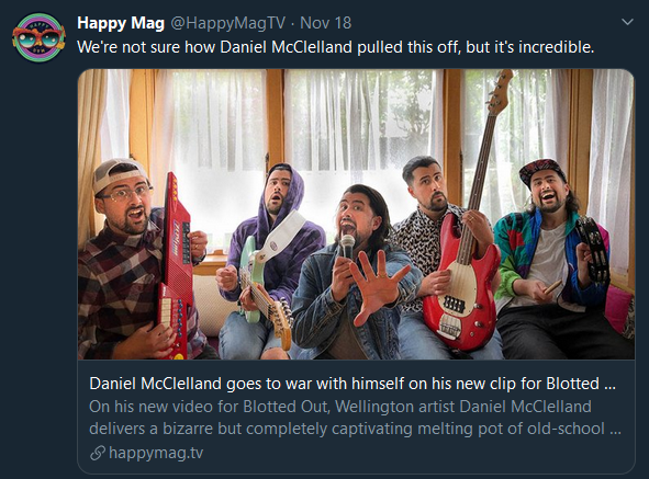 Happy Mag on McClelland's new single: "it's incredible"