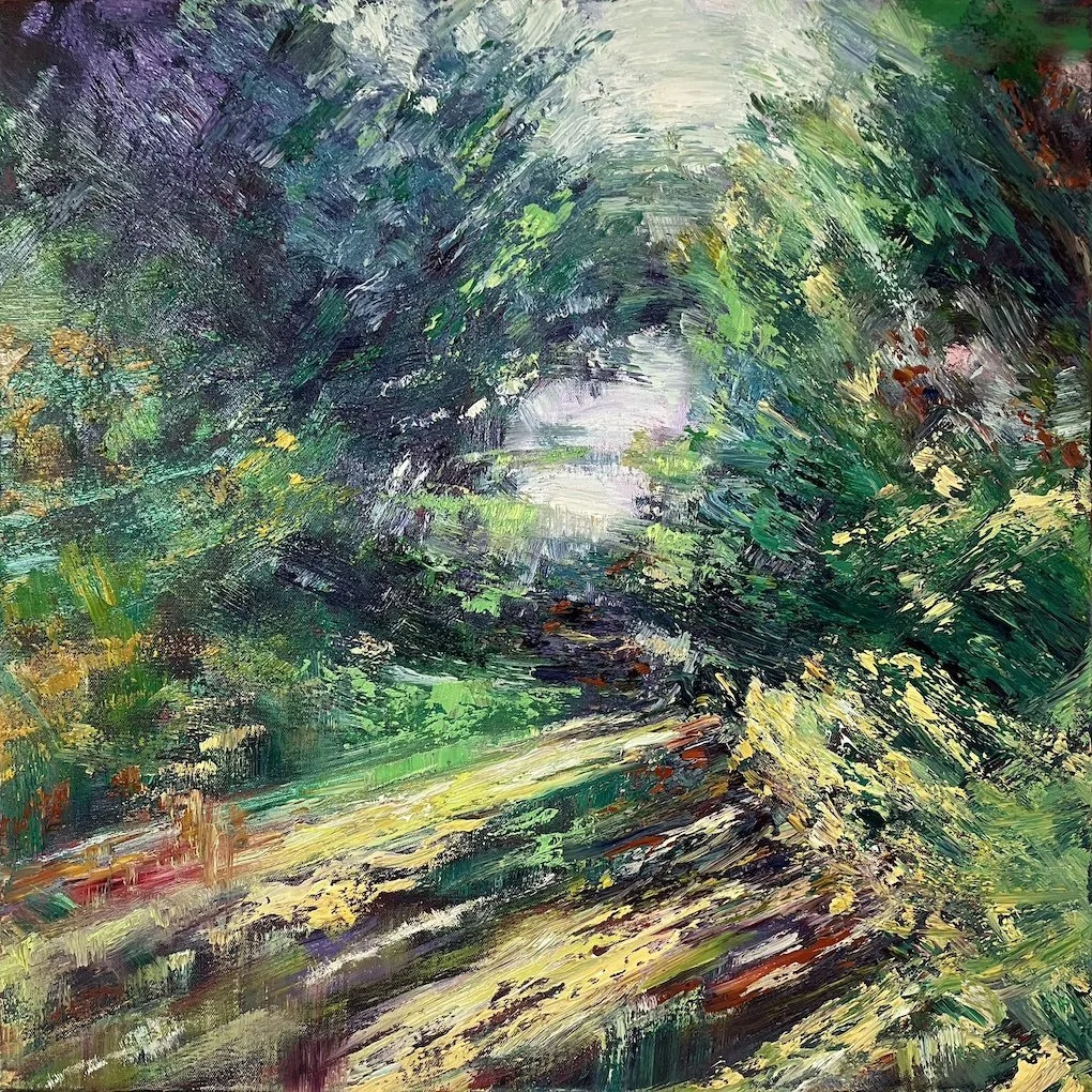   Down the Garden Path   oil on canvas   61 × 61cm    Enquire   