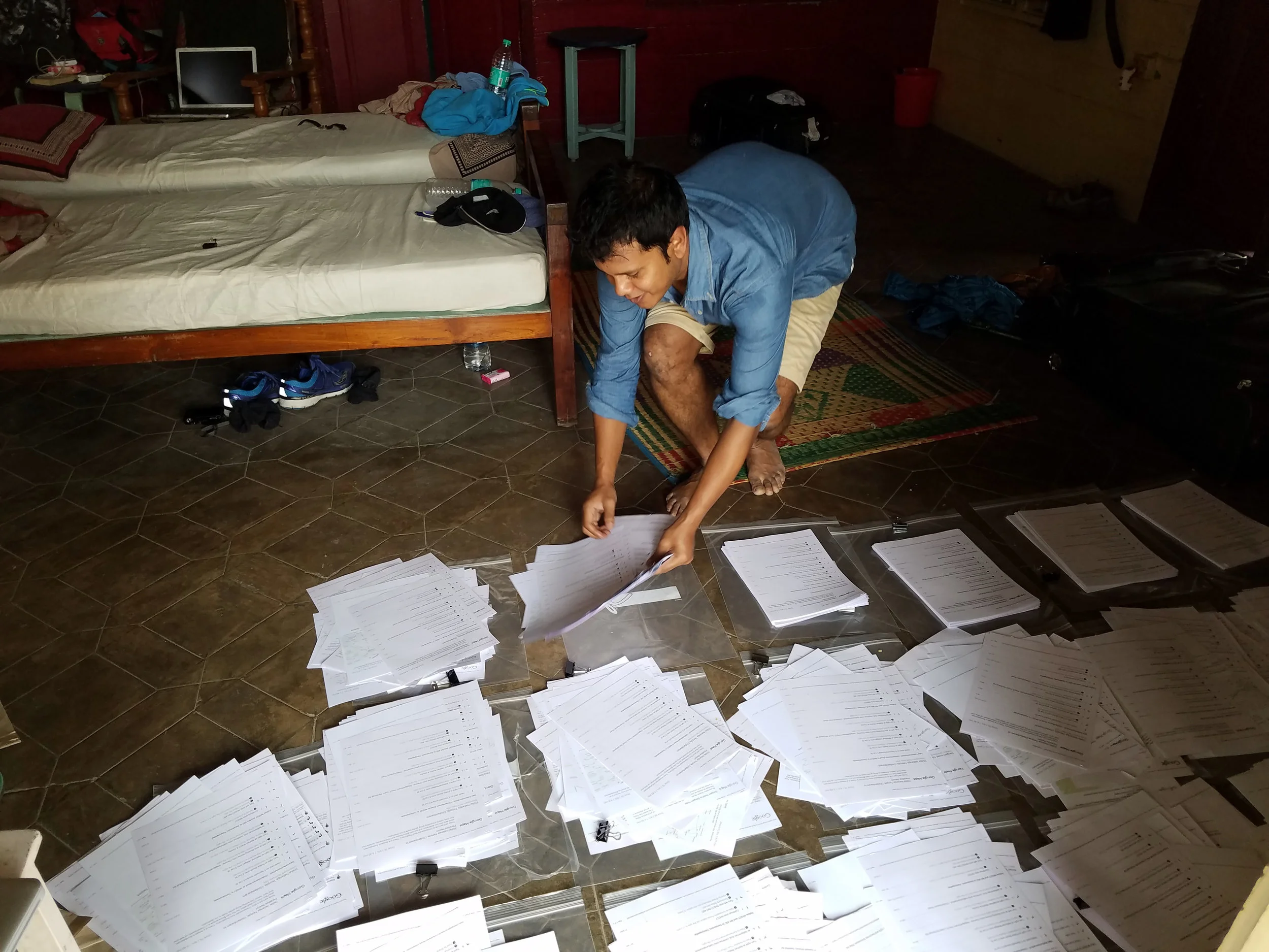 No job too small..Sidd masterfully organizing trip routes.