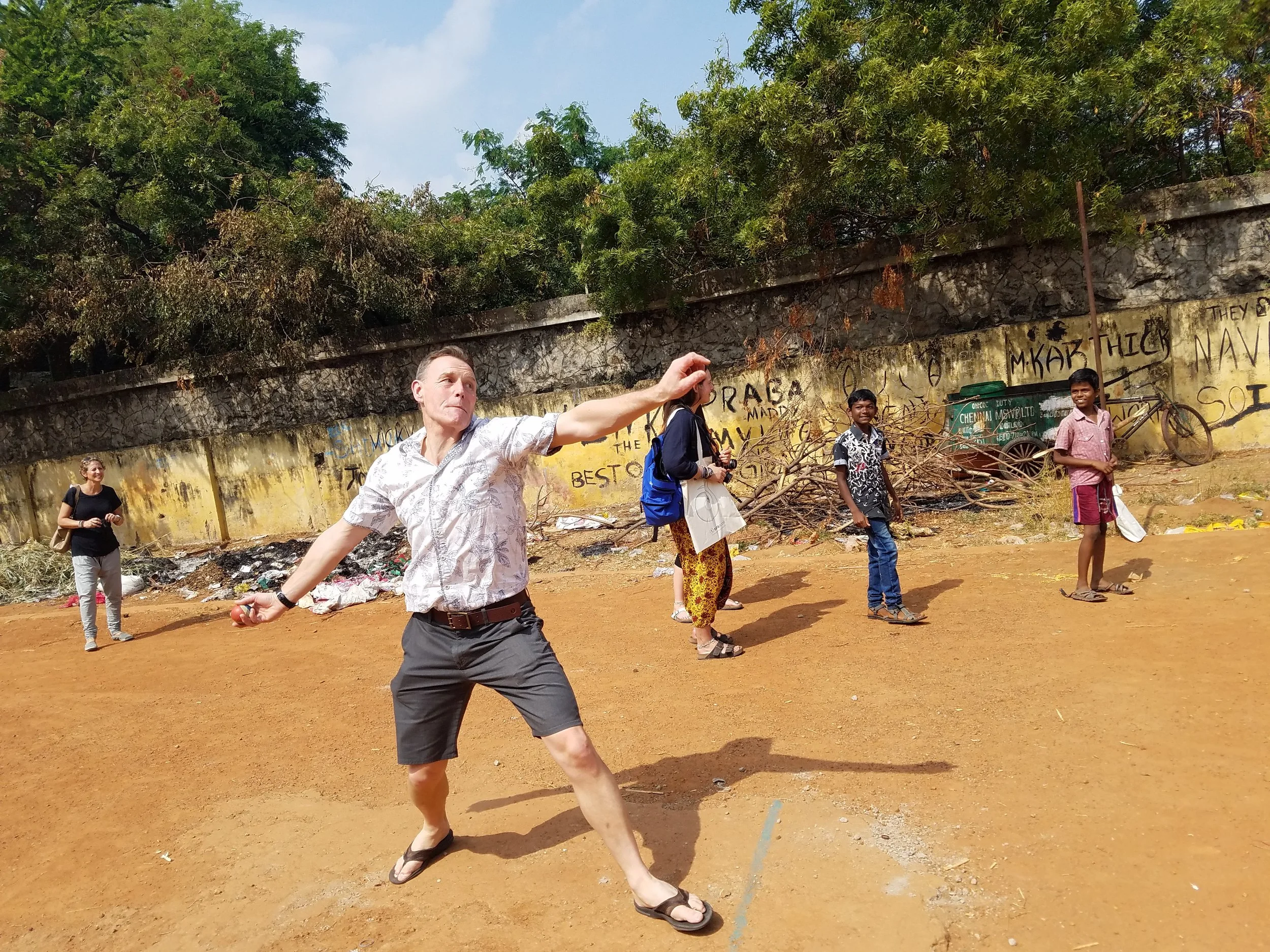Richard lured out of cricket retirement for a few fast bowls...