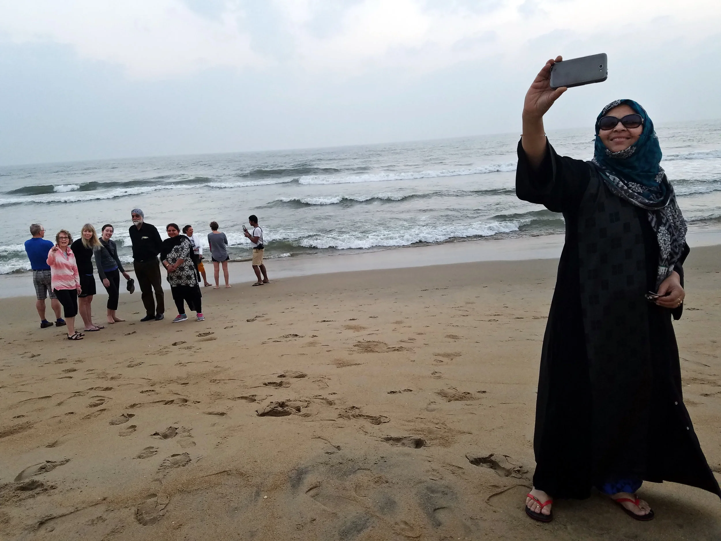 On the Mahaballipuram beach...