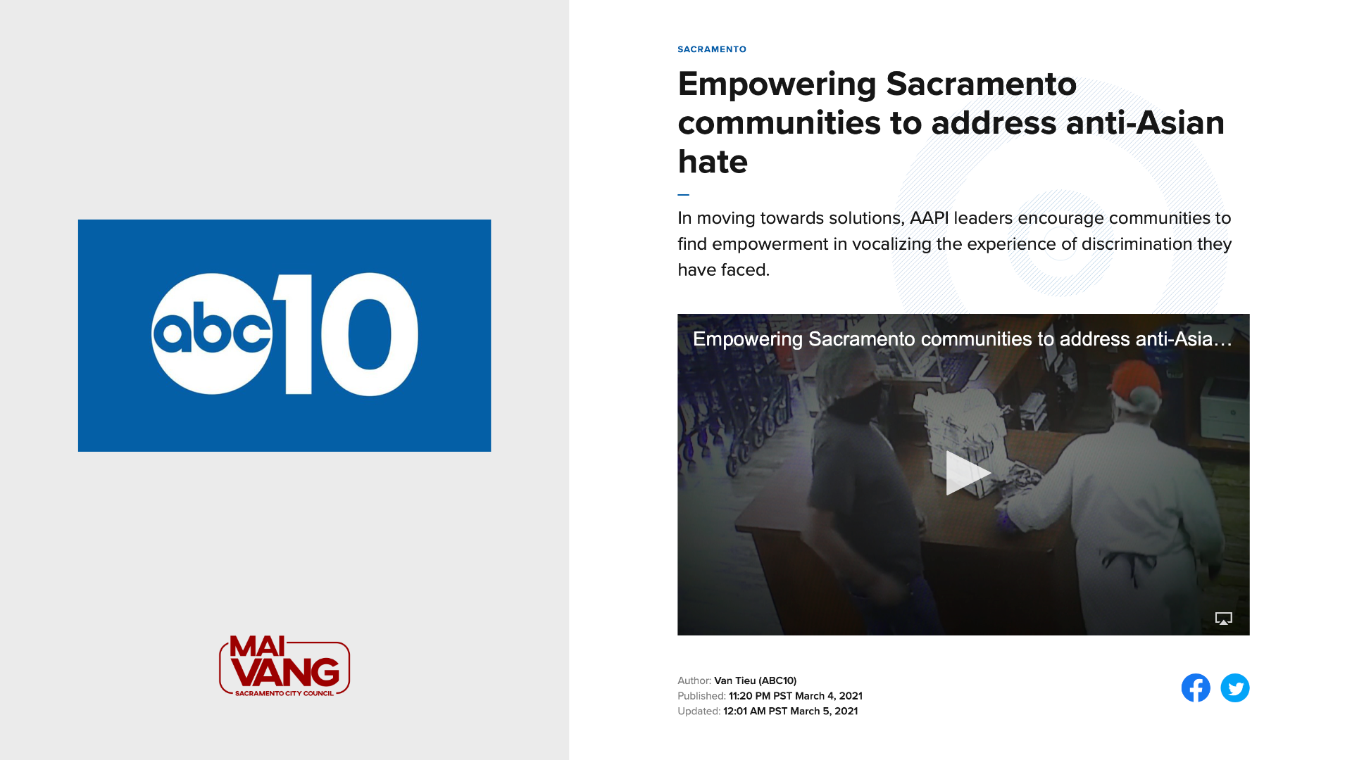 In The News Mai Vang Sacramento City Council District 8