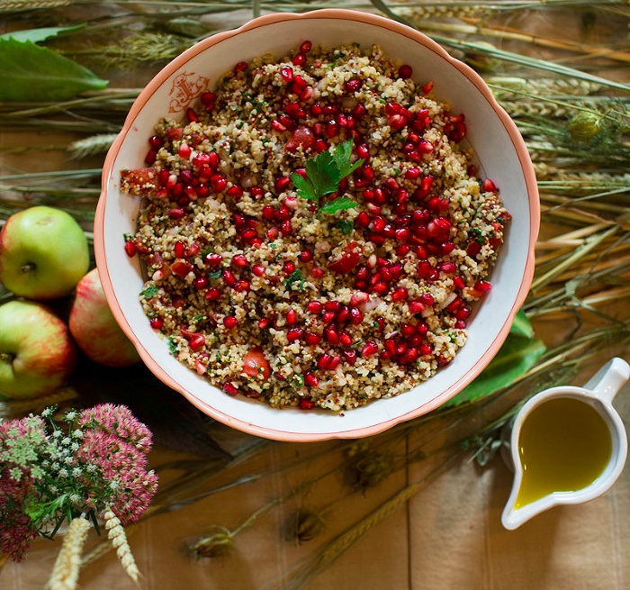 Pomegranate and Tomato Tabbuleh. Photo: Catherine Frawley