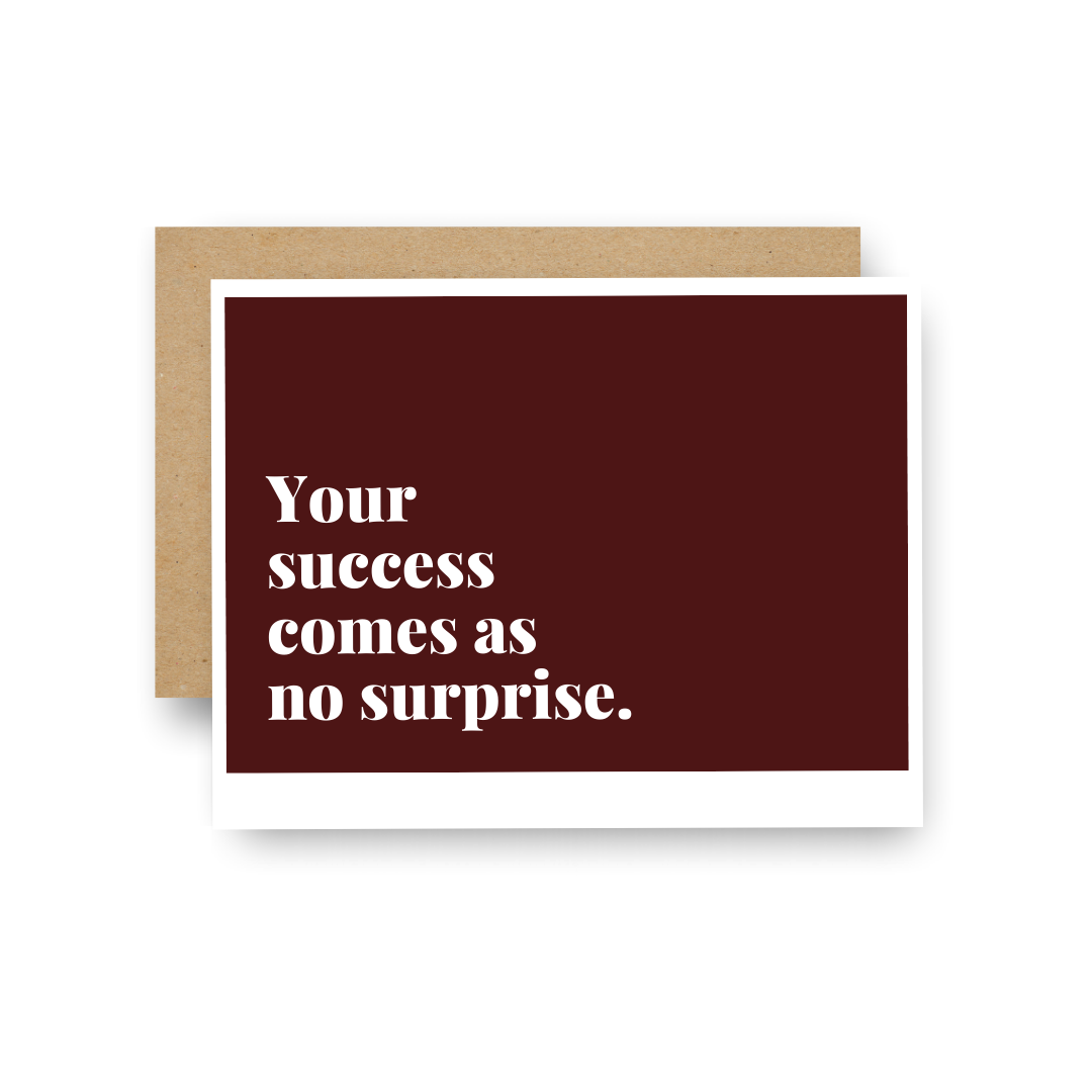 Your success comes a no surprise - Notecard - Careerlog.png