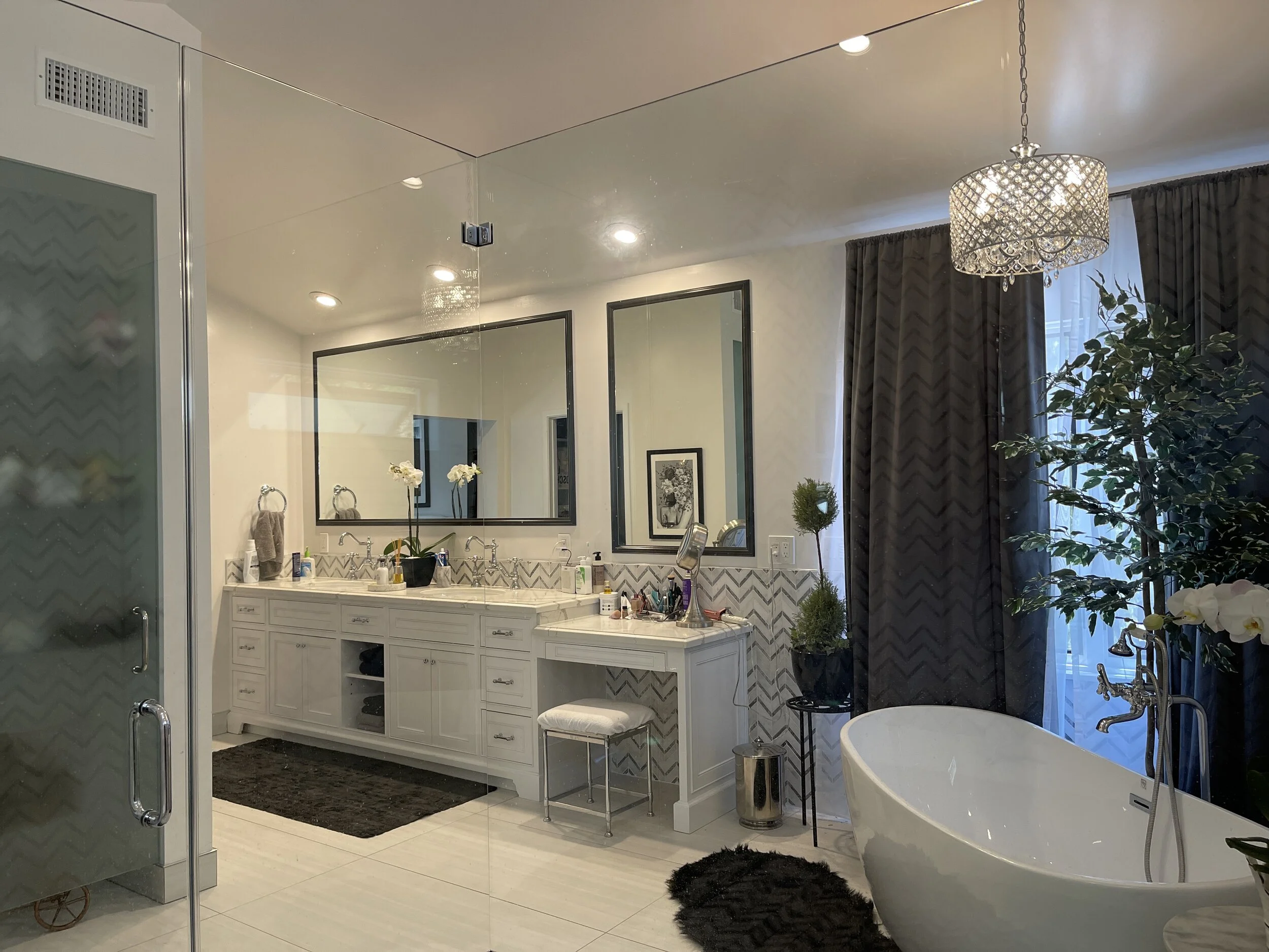  Custom built double vanity with make-up desk 