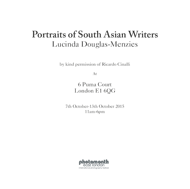   Portraits of South Asian Writers   Read an article by Liz Rideal here  