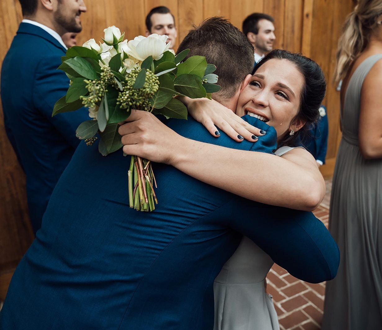 Leah&rsquo;s sister hugging Ben in the moments after their wedding ceremony 🥹 watching your sister marry her person and knowing she&rsquo;ll always be loved as she should is a feeling like no other!