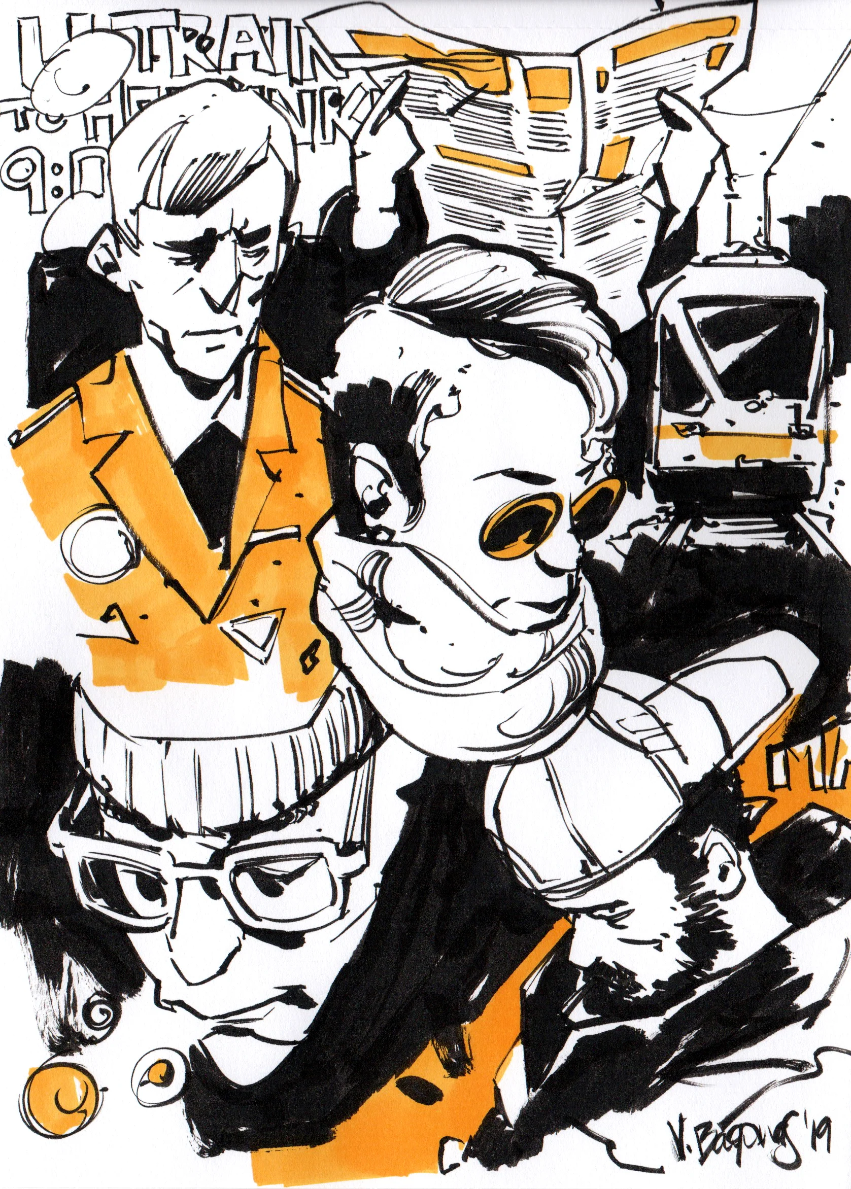 People in morning train