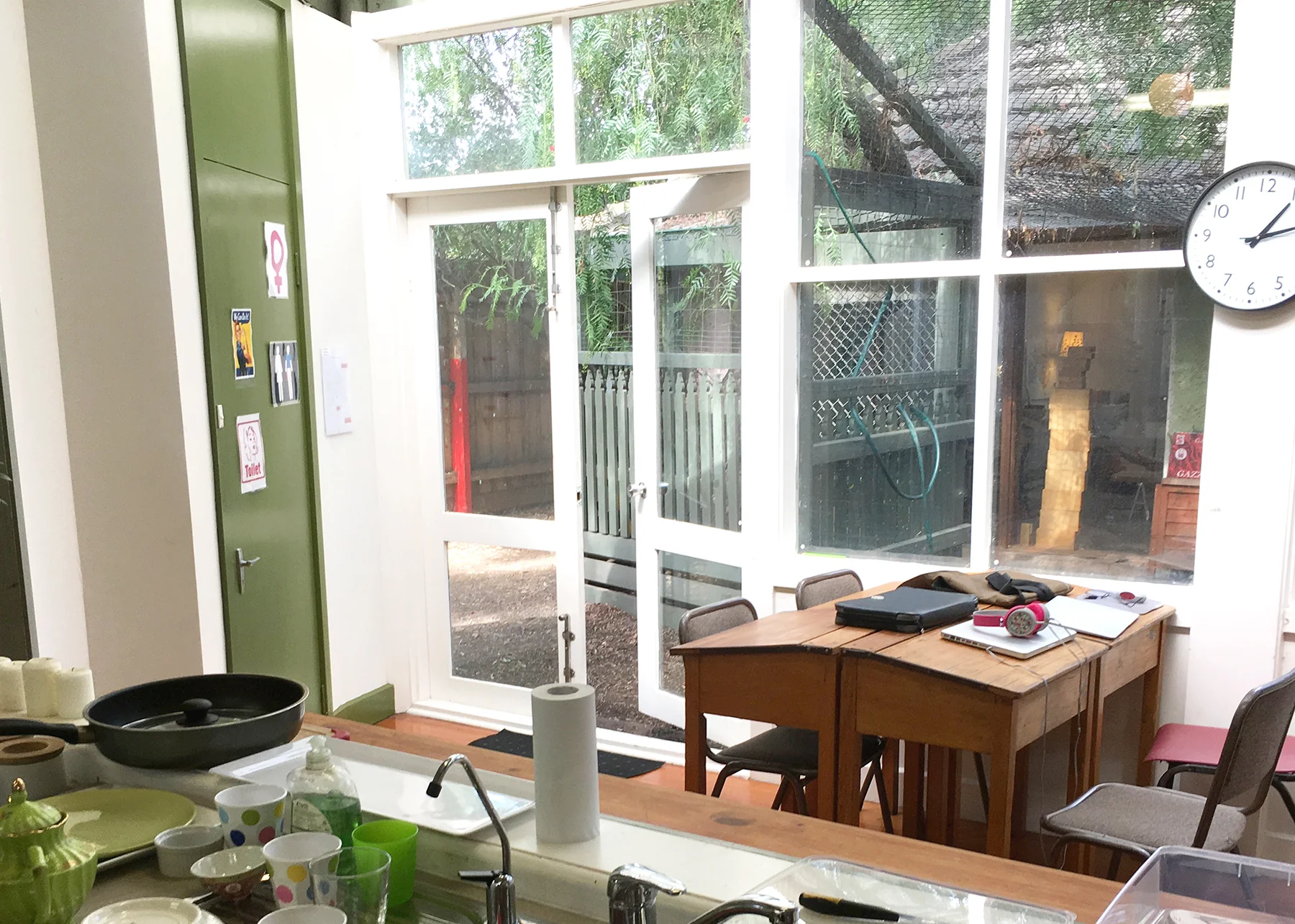 A kitchen area is central in each Preshil classroom