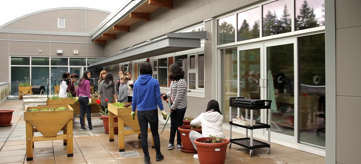 Outdoor gardening spaces allow students to learn many skills in a practical way while being outside.