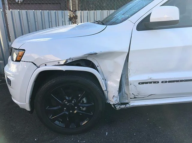 Jeep Grand Cherokee in for collision repairs! #jeep #grandcherokee #altitude #bodyshop #collisionrepair #queens #brooklyn #nyc