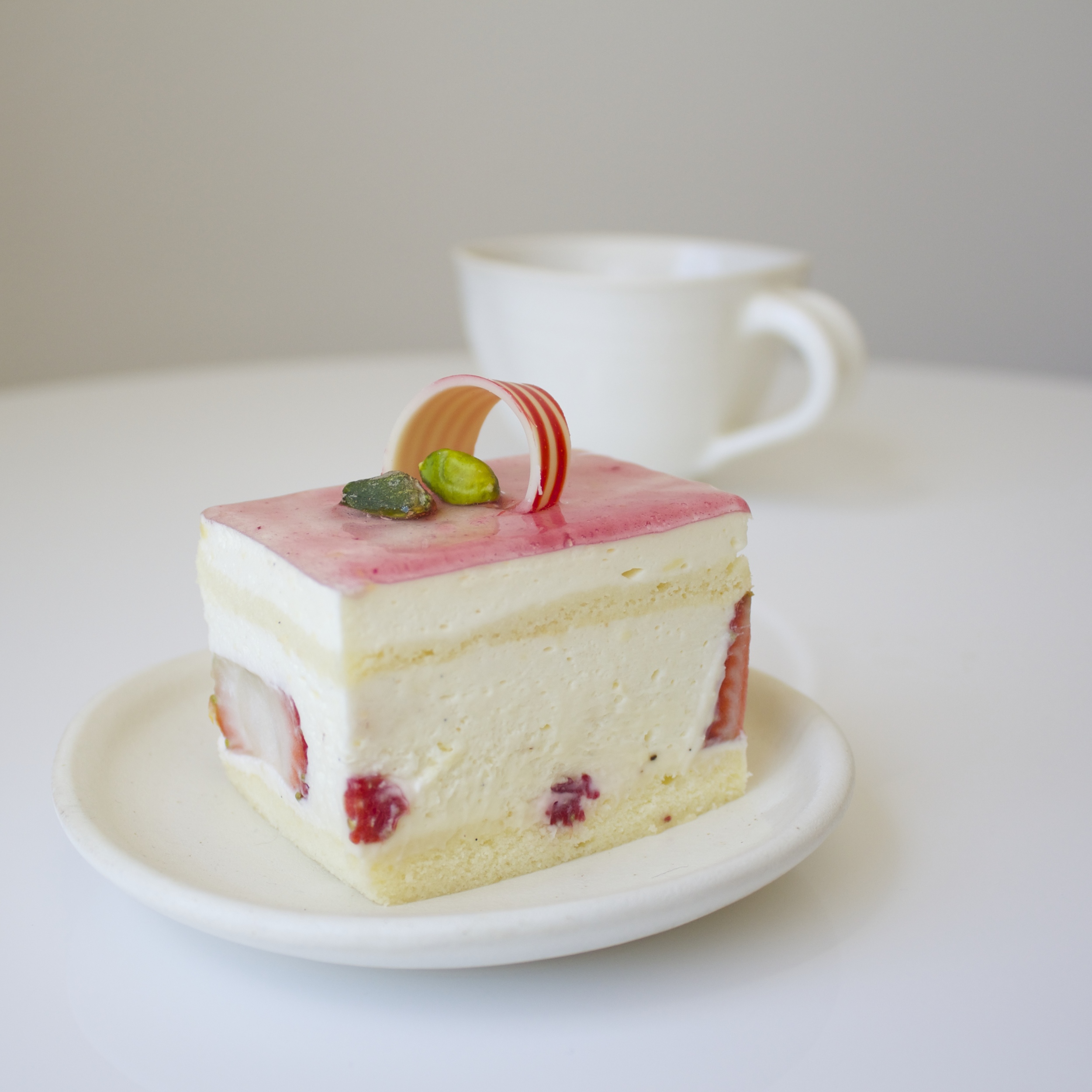 Strawberry Vanilla Mousse Cake