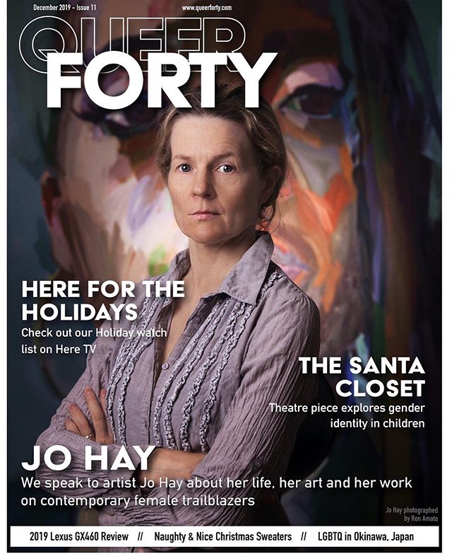 Congratulations to artist Jo Hay for being featured on the cover of the latest issue of QueerForty magazine. Thank you to founder and Editor in Chief David Goodman and writer Richard Jones @queerforty for the great interview and story on Jo&rsquo;s l