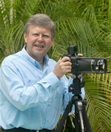 Photographer David Lawrence with a Fuji 6x17cm film panorama camera