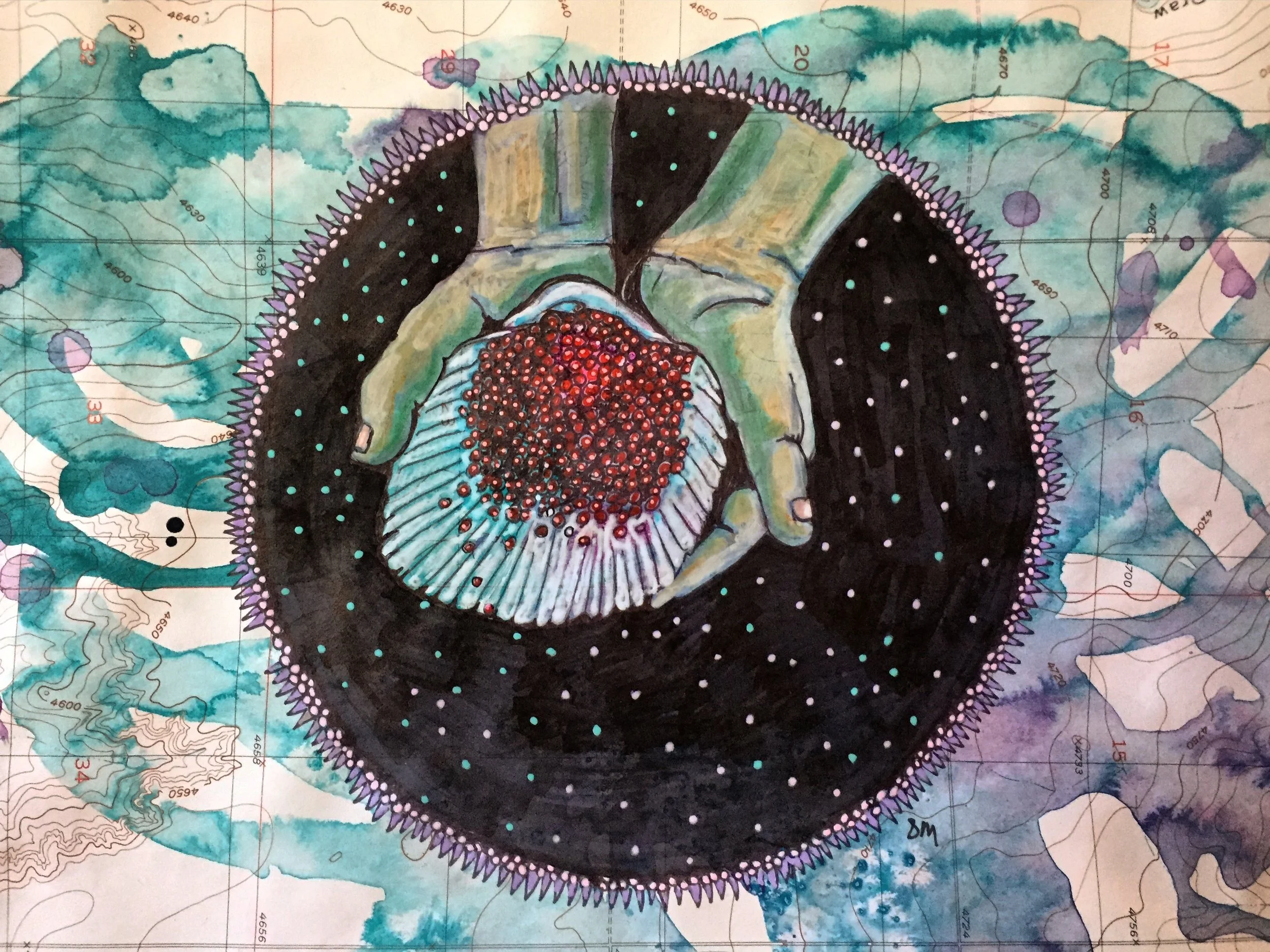 "Seeds," 2019, 9 x 12 inches, watercolor