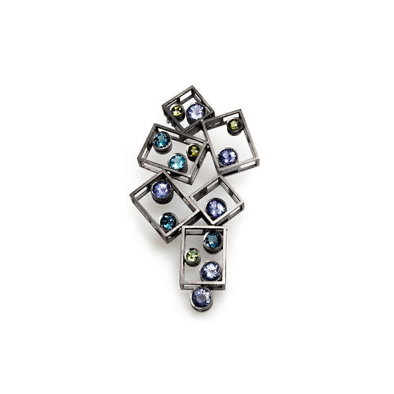Three different approaches to brooch. Over the years I have made and collected brooches from wonderful coleugues. I am so happy to see them coming back strong and celebrated @goldsmithsfair. The first is  pure architectural and geometric,  the second