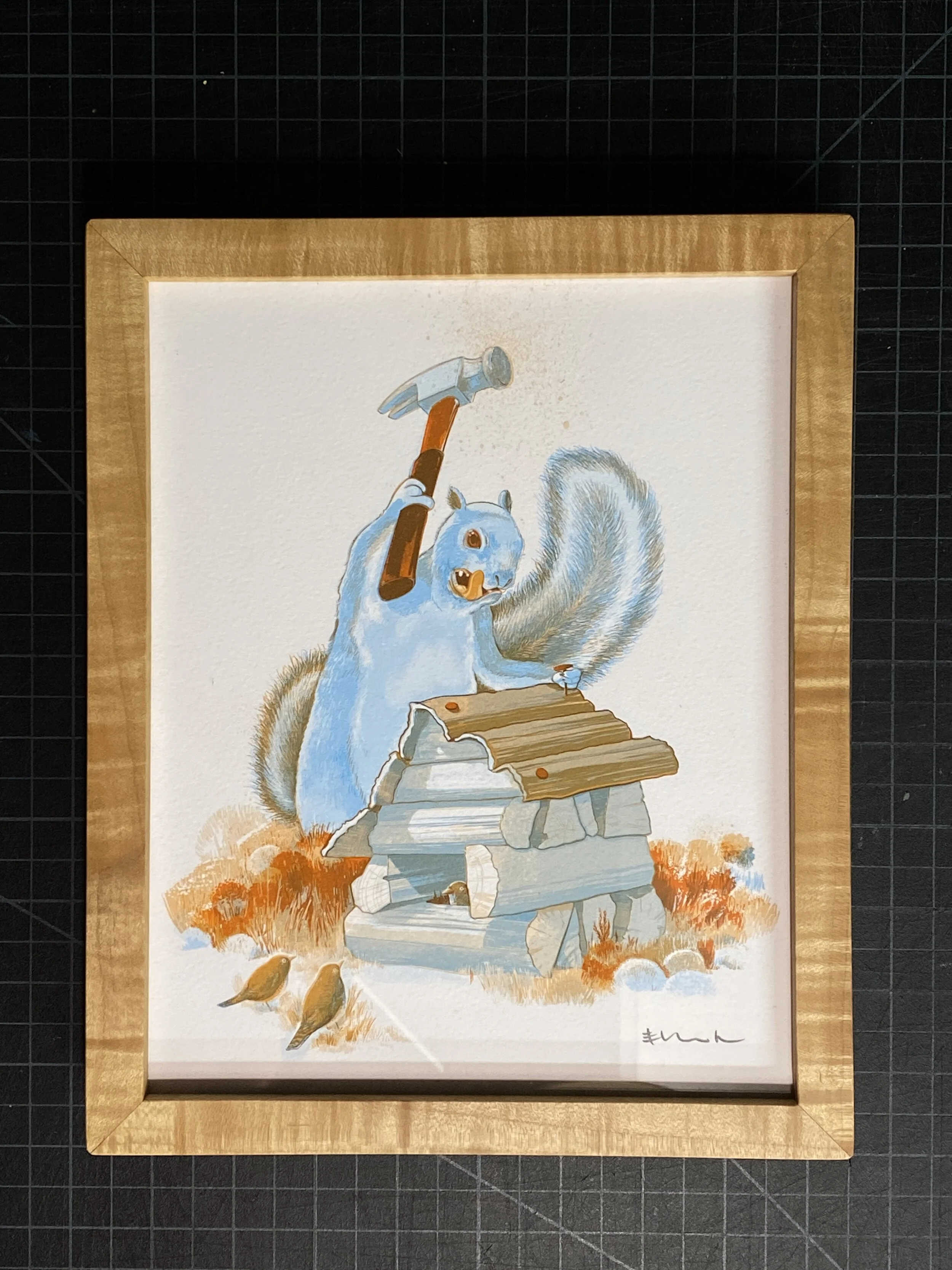All commissions are offered with custom, handcrafted wood frames. UV coating / Glass for preservation of artwork and wall hanging ready.