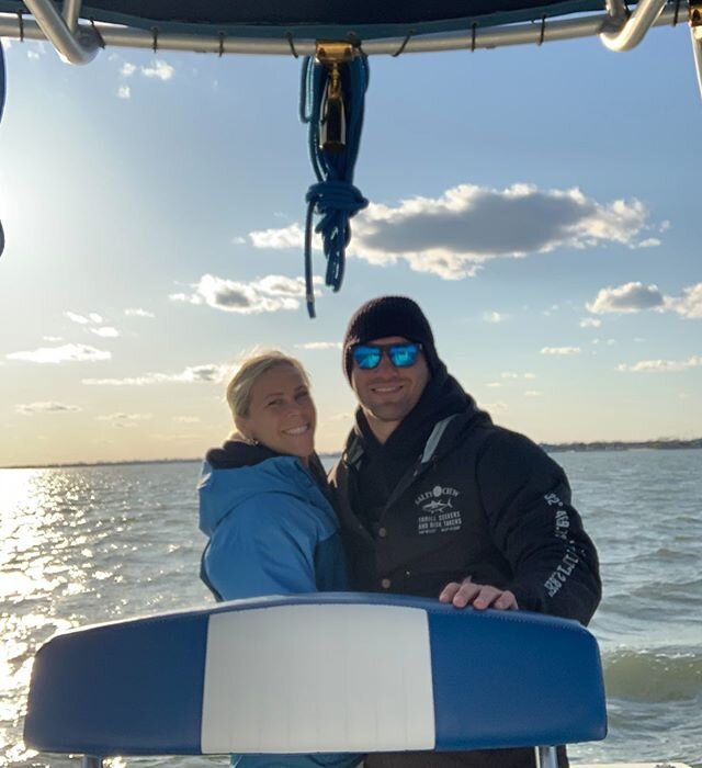With Social distancing and everything else going on right now we decided to start our season a little early. A little cold but an amazing Opening Day. Being on the water with BF is my absolute favorite thing in the world. #BoatSeason #GreatSouthBay