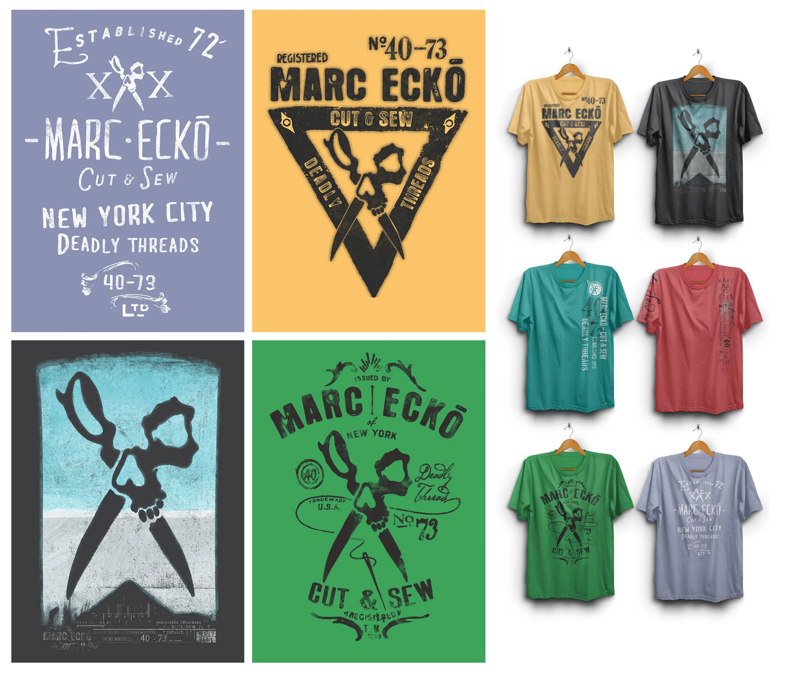  Marc Ecko, fashion &amp; lifestyle brand, tasked me to create a small group of type driven graphics with a workwear feel.  