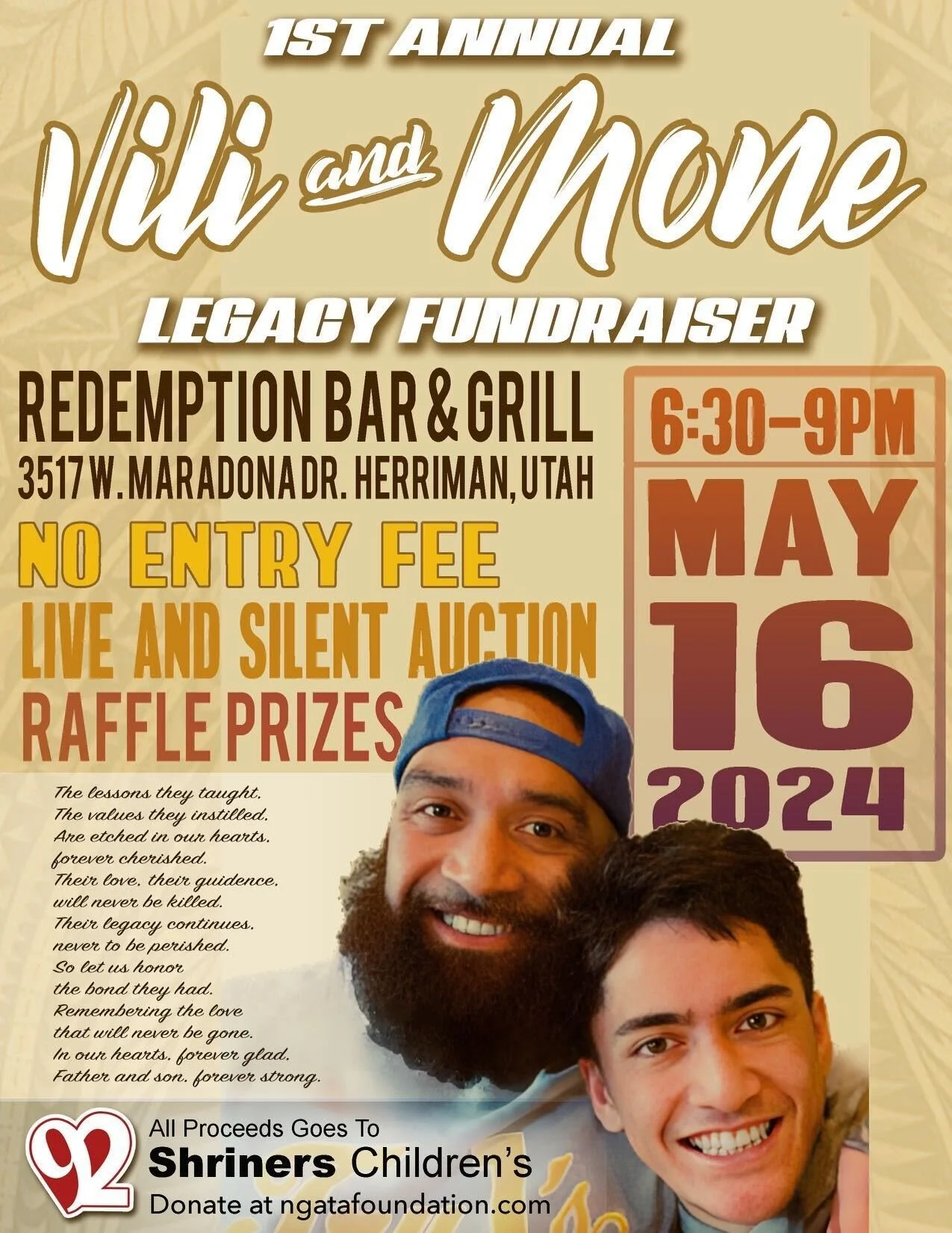 1st Annual Vili and Mone Legacy Fundraiser