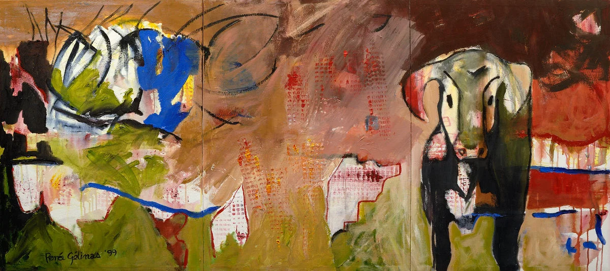 Cielo de sangre, 1999, acrylique sur toile, 80 cm x 200 cm approx. (collection privée)