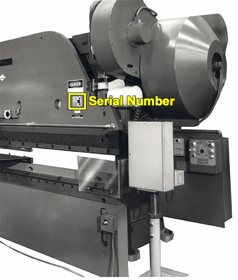 Mechanical Press Brake Serial Number Location