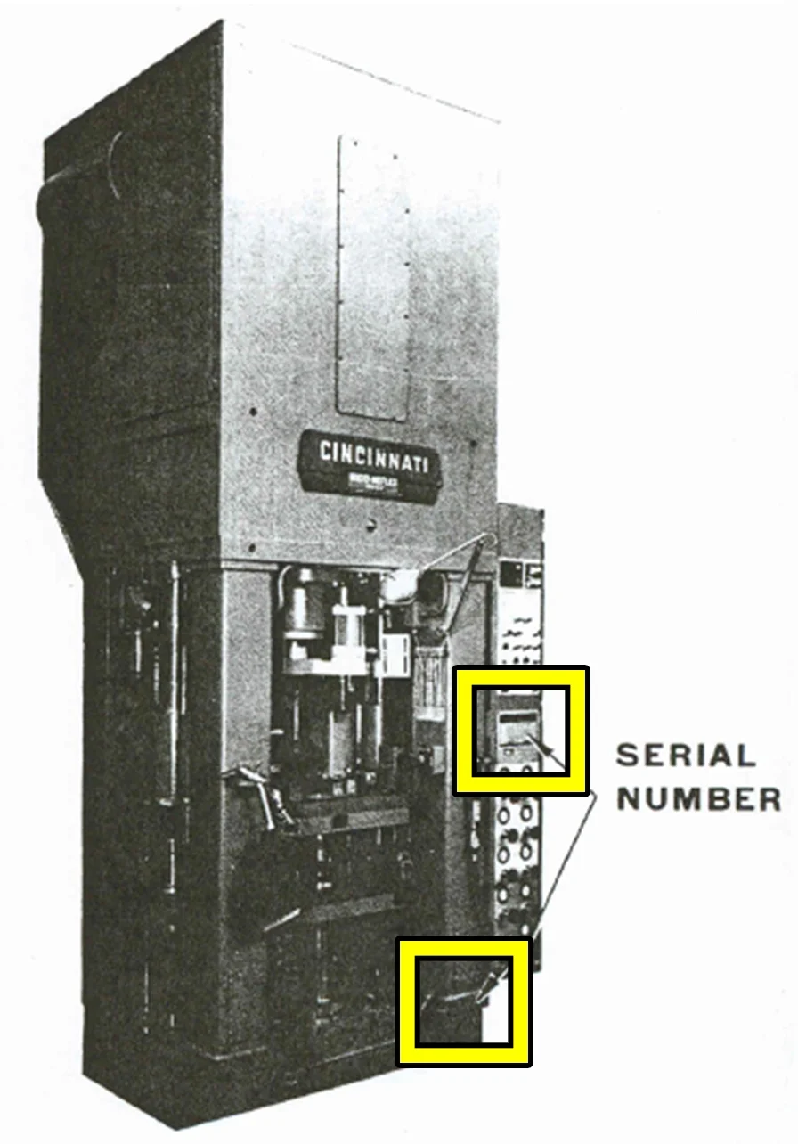 Compacting & Restrike Press Serial Number Location