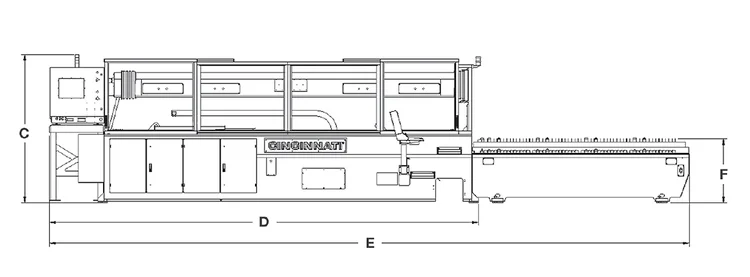 CL-400 Series CO2 Laser System Outline (side)