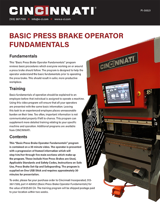 Proform+ Series Press Brakes — Cincinnati Incorporated